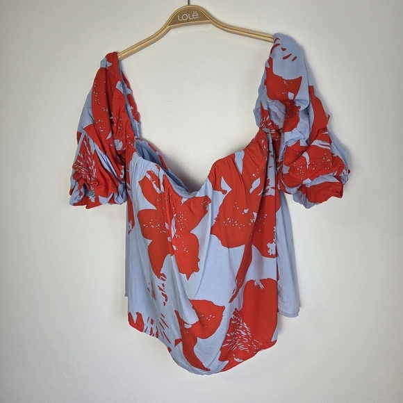 NWT Bardot Floral Caught Sleeve Bustier Top - Picture 2 of 8